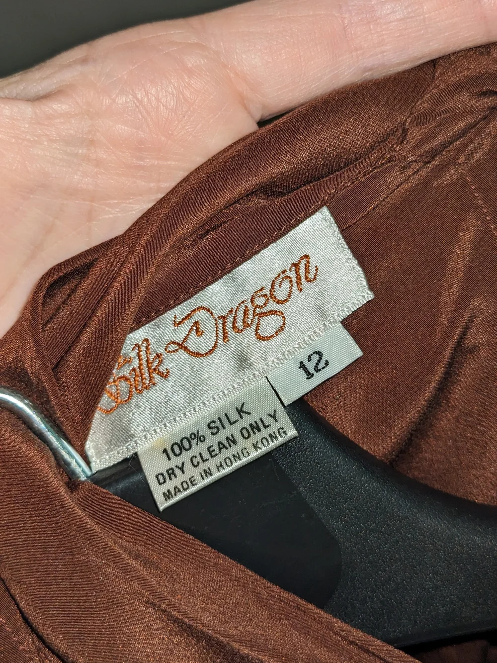 Chocolate Brown Tie-Back Blouse 100% Silk Quiet Luxury Rich Girl